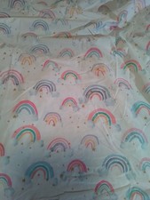 Pottery Barn Kids Full Fitted Sheet Rainbow Star Print 100 Cotton Bedding