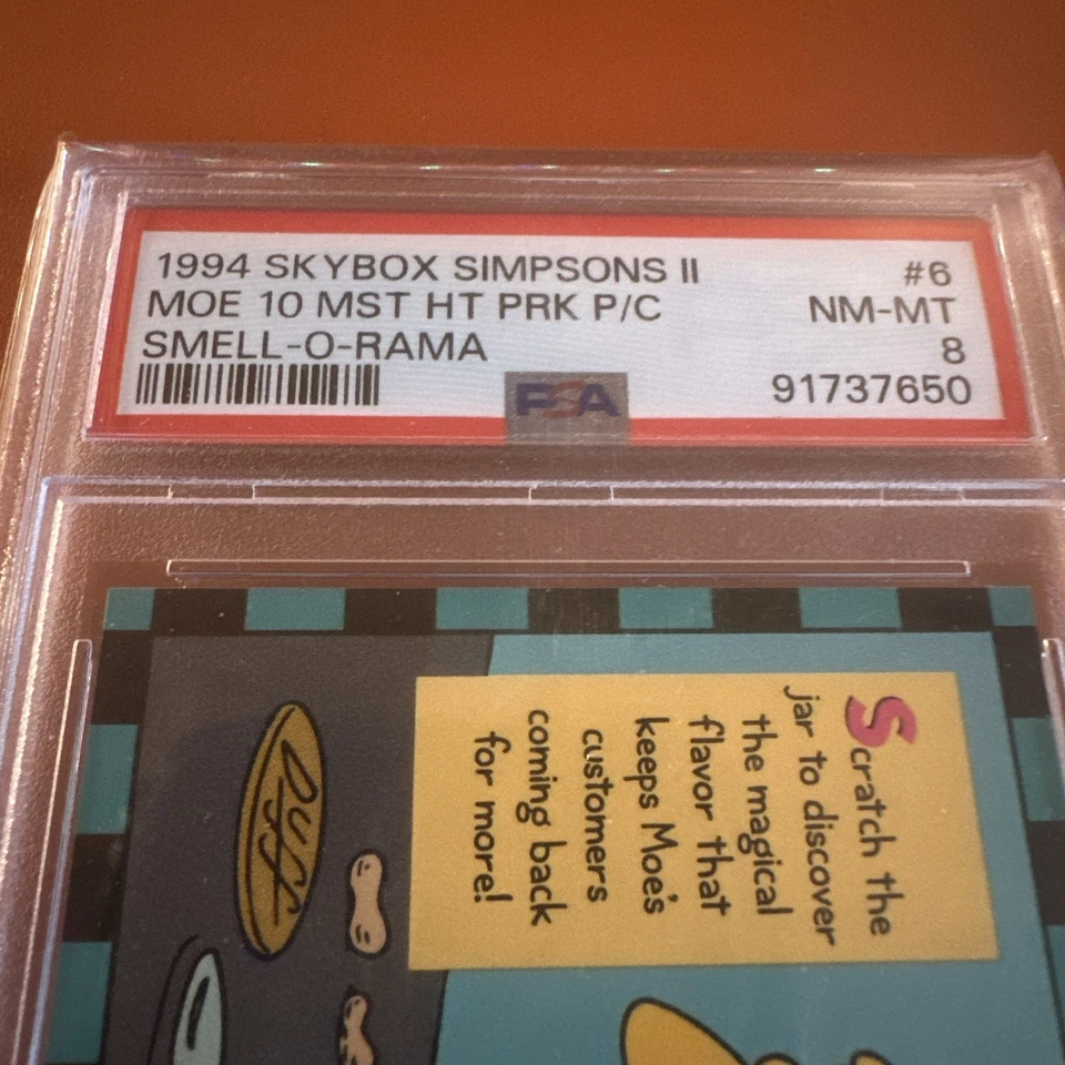 1994 Skybox The Simpsons Series II Smell O Rama Moe's Hated Prank P/C PSA 8 - Image 2 of 4
