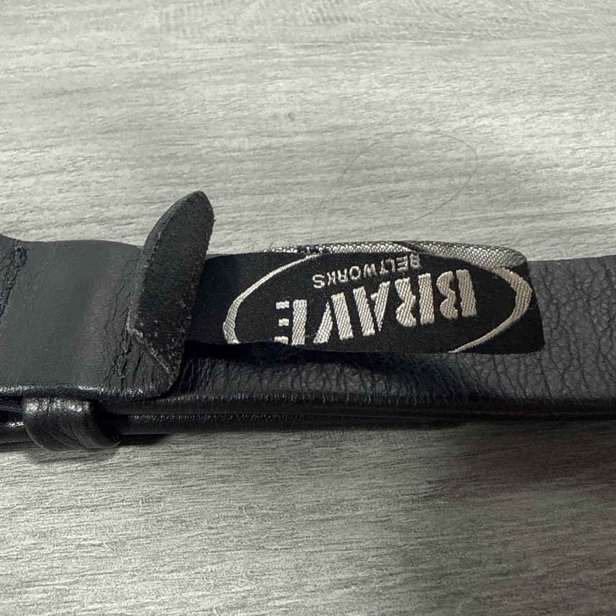 BRAVE BELTWORKS Black Leather Belt Silver Pebbled Rectangle Square Buckle 28 Brave Beltworks 28 Men main image 3