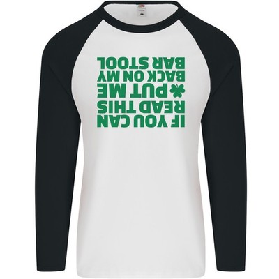 Back on My Bar St. Patrick's Day Herren Baseball-T-Shirt L/S Fruit of the Loom