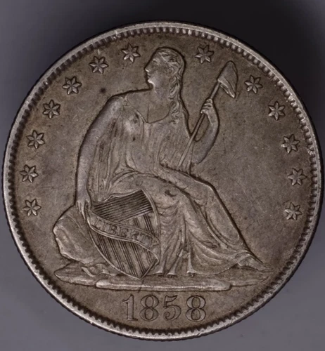 1858-O Seated Liberty Half Dollar EF+