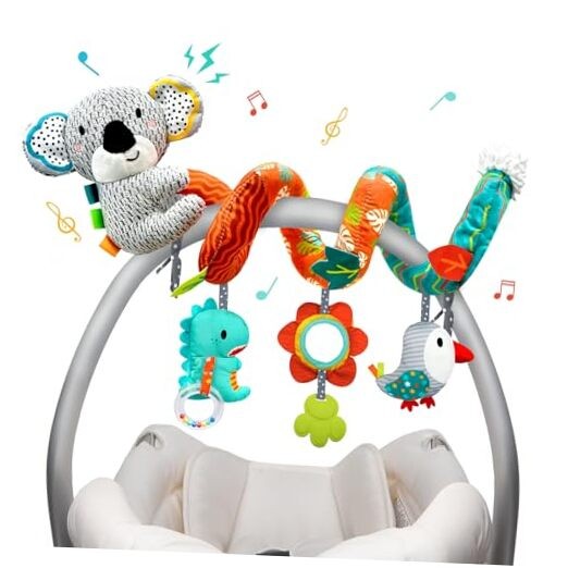 Soft Car Seat & Stroller Toys for Babies 0-3 Months - Colorful Developmental Play