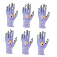 Kids Gardening Gloves, Nitrile Coated Children Yard Work 6XL Age9-12 6 Purple