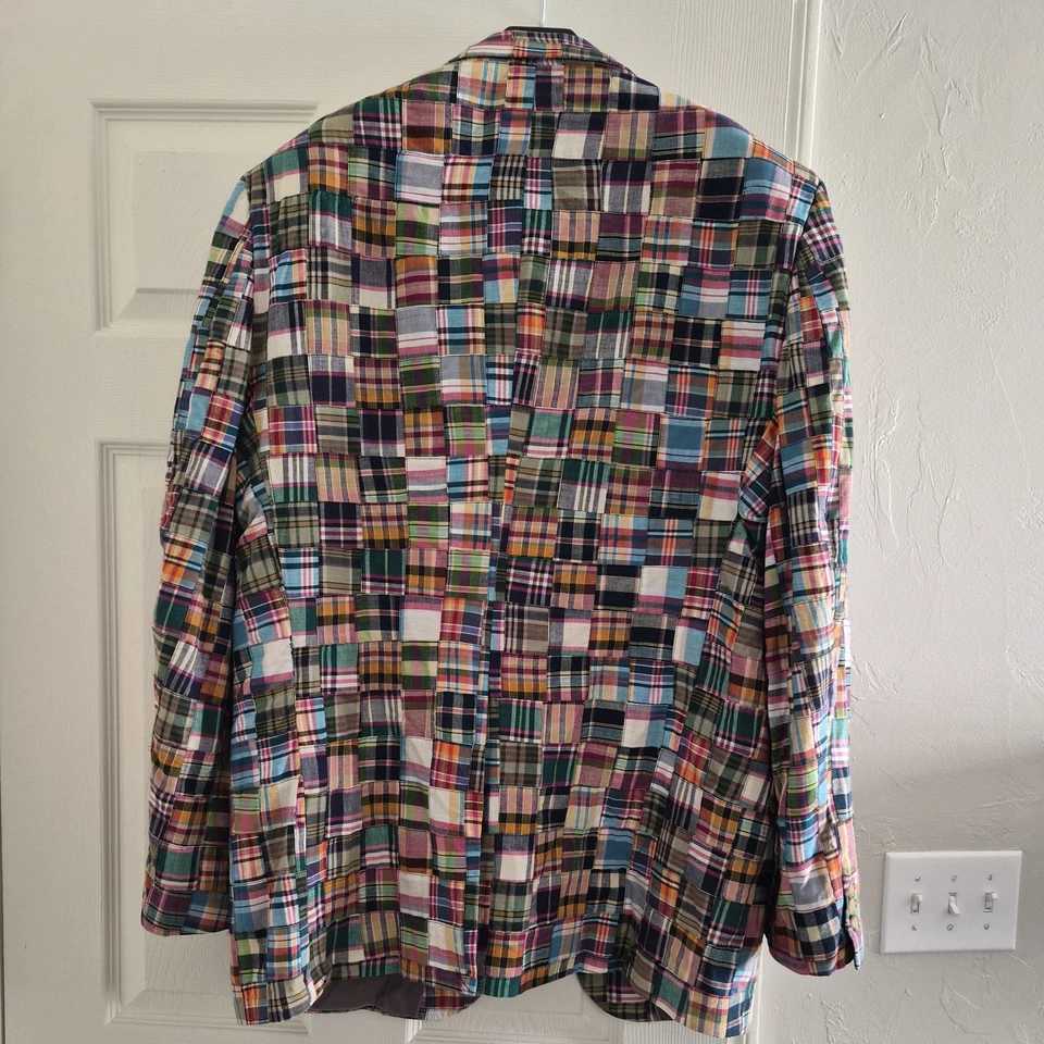 ABRIGO DEPORTIVO BLAZER ALAN FLUSSER Madras Cuadros Algodón Retazos 44L Multicolor Foto 2 de 4