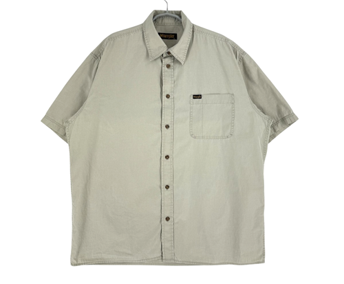 Chemise Western Wrangler Homme - Taille L - Manches Courtes - À Carreaux - Nacrée - Occasion Très Bon état