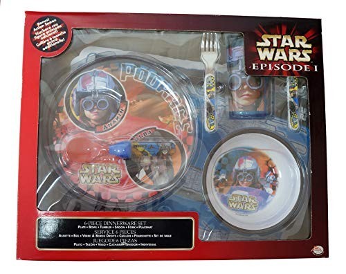 Juego de vajilla vintage 1999 Star Wars Episodio 1 6 piezas - Tienda Stock Room Encontrar