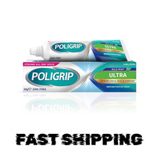 Pack of 3 Poligrip Denture Adhesive Cream Ultra, Strong Hold All Day Secure 40g