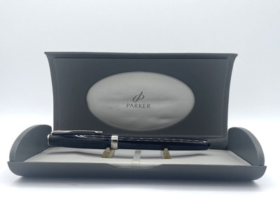 Parker Sonnet Ballpoint Pen Black & Chrome Trim Original France -Needs Ink