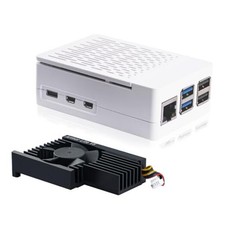 ABS Case with Armor Lite V5 Active Cooler for Raspberry Pi 5, Pi 5 Case White