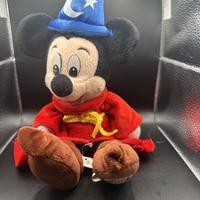 Disney Parks 13in Sorcerer's Apprentice Mickey Mouse Plush Magic Fantasia Wizard