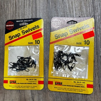 Seaway Master Angler 12 Black Snap Swivels Size 10 Fishing Tackle New, Vintage
