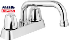 2 Handles Utility Laundry Sink Faucet 4 Inch Centerest with Swivel Spout