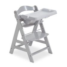 hauck Alpha Adjustable Booster High Chair and High Chair Tray Table, Grey