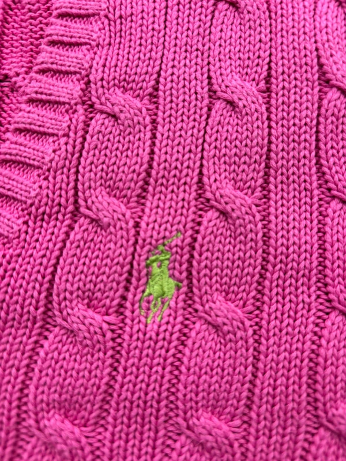 Women's Pink Ralph Lauren Cable Knit Jumper Size Small image 2
