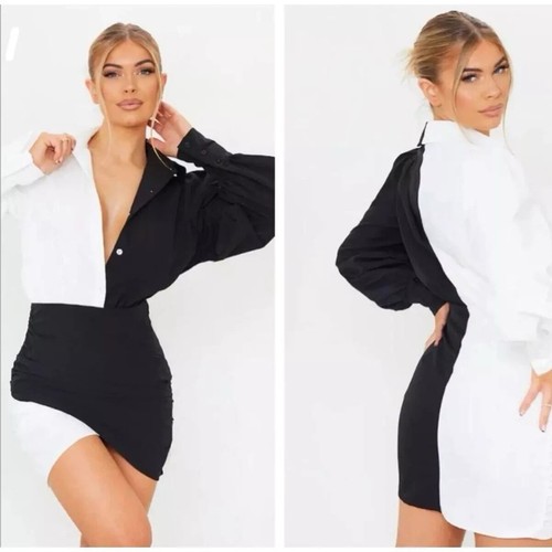 Brand Pretty Little Things Black and White Dress Size 4 Brand New with Tags NWT