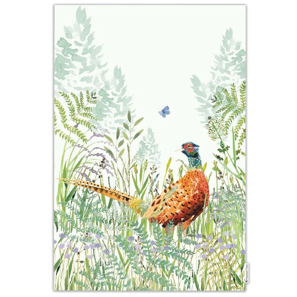 National Trust Organic Cotton Tea Towel Pheasant Design Eco Friendly 47x71.5cm