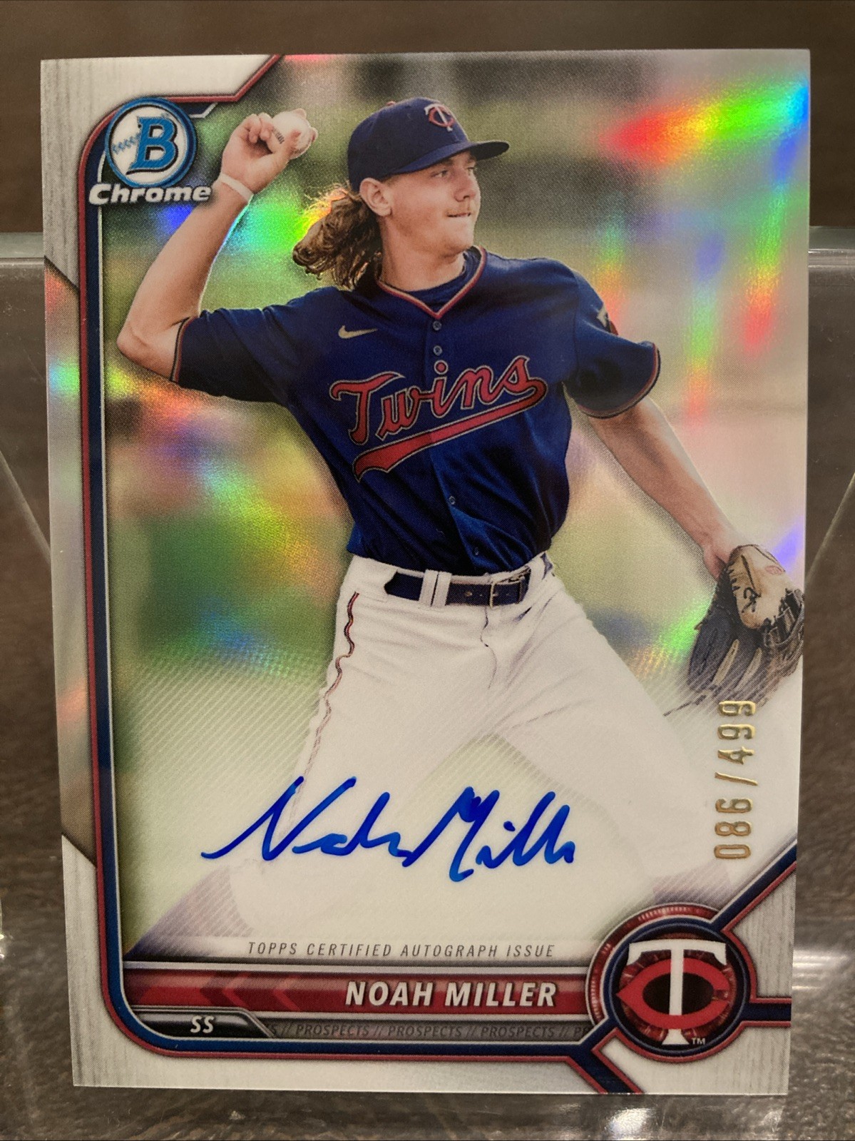 2022 Bowman Chrome Noah Miller Auto Refractor #/499 Dodgers #CPA-NM
