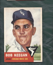 1953 Topps baseball card #196 Bob Keegan Chicago White Sox EX+/EXMT ROOKIE. rookie card picture