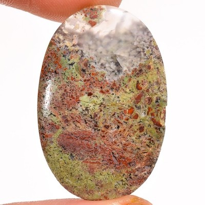 23.00Ct Natural Excellent Indonesian Moos Agate Gemstone Oval Cabochon 20X31X5mm