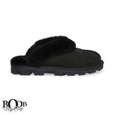 UGG COQUETTE BLACK SUEDE SHEEPSKIN WOMEN'S SLIPPERS SIZE US 11/UK 9/EU 42 NEW