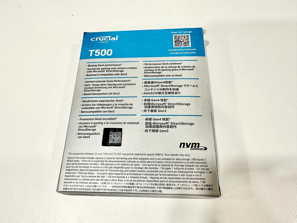 SSD CRUCIAL T500 PRO PCle Gen4 NVMe M.2 500GB CT500T500SSD8 lacrado de fábrica - Imagem 4 de 4