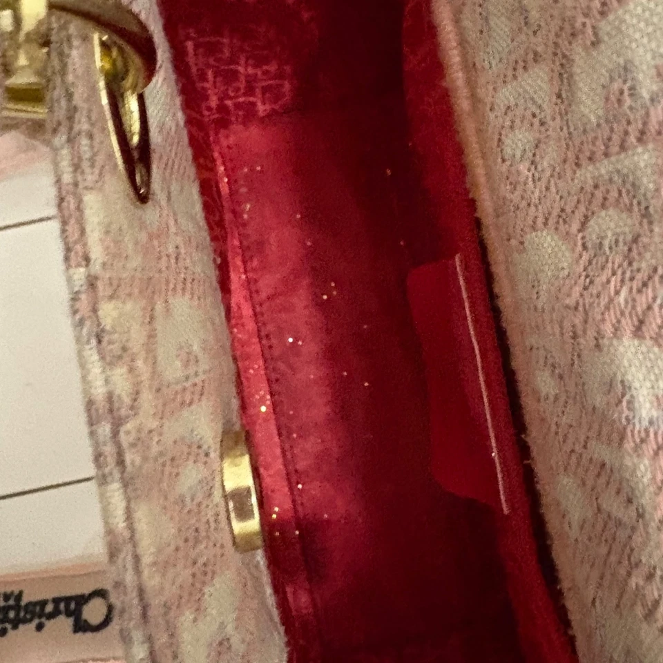 Dior Book Tote pink &white Canvas tote purse medium length - Image 2 of 4