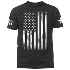 Large Vertical US Flag American Pride Patriot Patriotic T-shirt