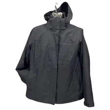 Columbia Men XL 3 In 1 Interchange Jacket Coat Fleece Black Lined Waterproof