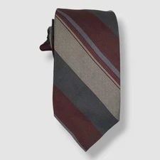 Ryan Seacrest Distinction Men's Gray Striped Silk Tie 57x3