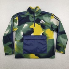Adidas Pullover Big Kids Boys Large Fleece Half Zip Camo Pocket Outdoors AA7533