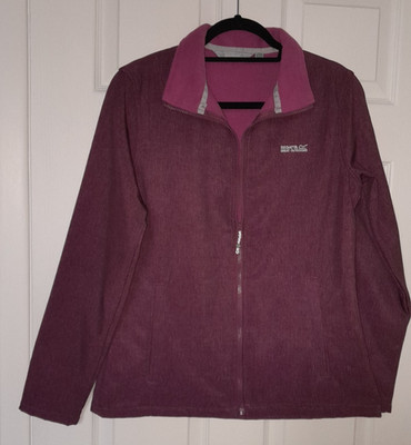 New Ladies Regatta Softshell Jacket, Size 12, Plum Fleck