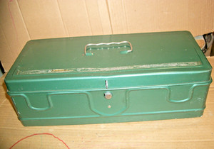 Vintage Green Metal Lock Box For Documents Important Papers Cash Strong Box