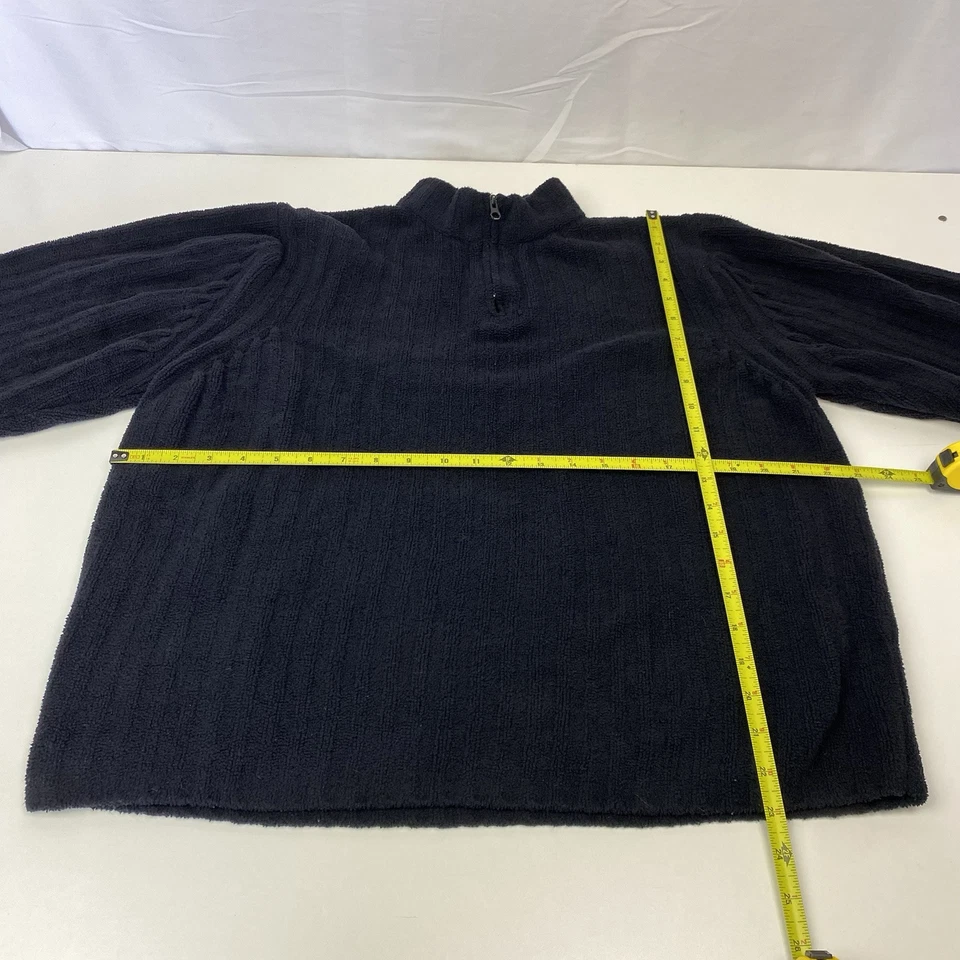 Suéter John Ashford Adventure masculino M médio preto sólido malha cabo 1/4 zíper - Imagem 2 de 4