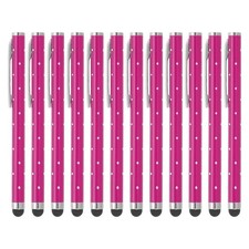 12 Pcs Bling Crystal Stylus Pens for Touch Screens, Rose Red
