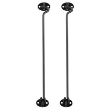 Black Cabin Hook and Eye Latch Extra Long French Door Stay Hold Open Shed