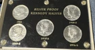 1964-1976 Silver Proof Kennedy Halves Capital Plastics 5-Coin Set