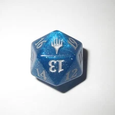MTG D20 Life Counter Spindown Dice Die *Blue Sparkle* 2014 Duel Decks Anthology
