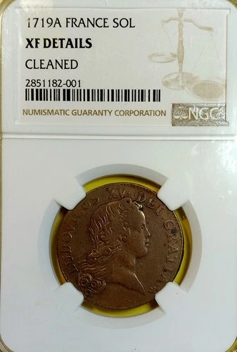 1719A France Sol NGC XF Details Cleaned
