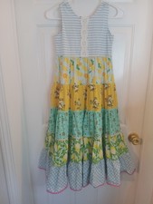 Matilda Jane Sweet Trip Maxi Dress Sz 8 Girls Lemons Spring Summer Beach Vacatio