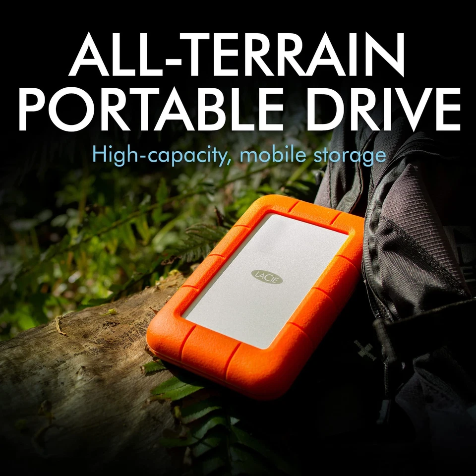Rugged USB-C, 4TB, Portable External Hard Drive, Drop, Shock, Dust, Rain Resi... - Image 2 of 4