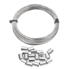304 Stainless Steel Cable Wire Rope Kit 50FT (15M) Long 1/64"/(0.5mm) 7X7