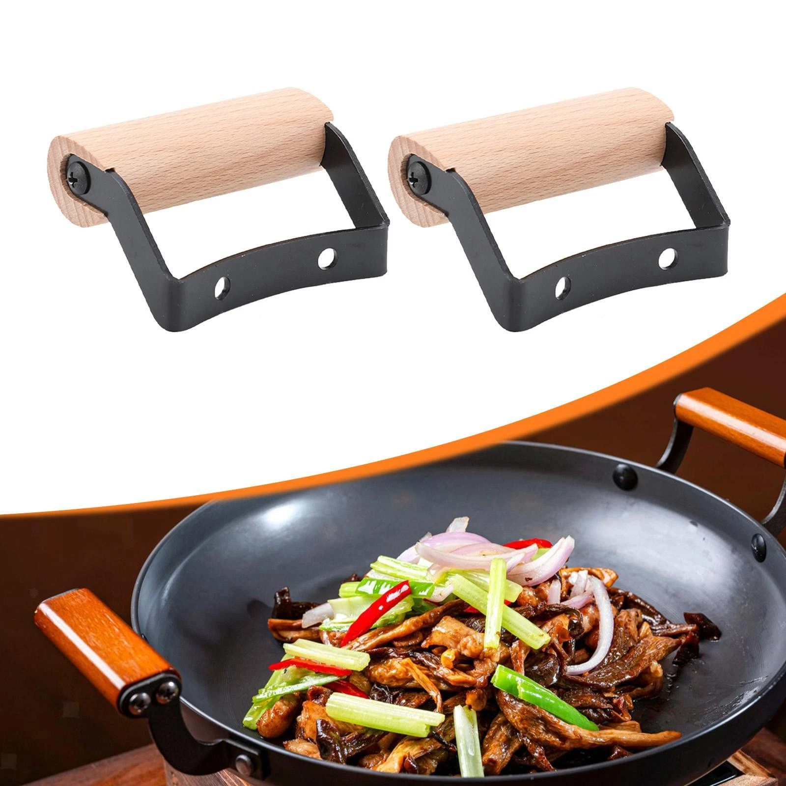 2x Pot Handle Insulation Scald Side Handles for Cookware Griddles Steam Pots