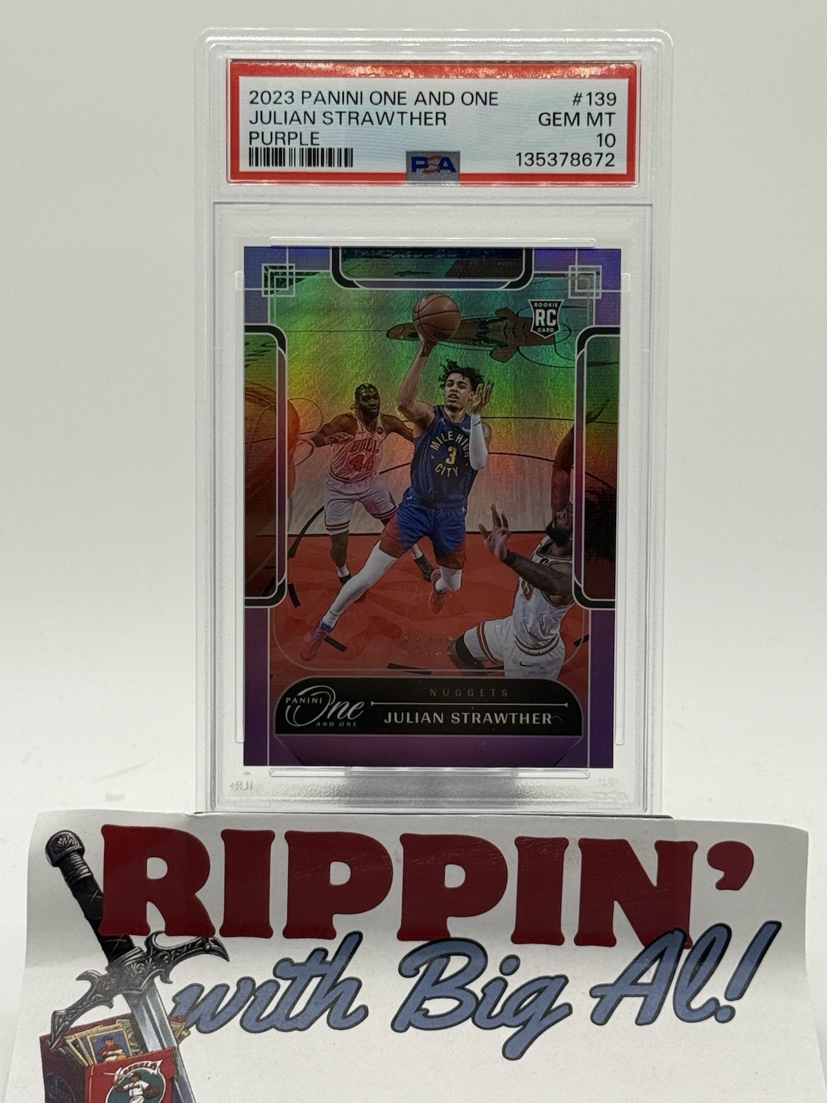 2023 Panini One and One JULIAN STRAWTHER RC /25 Purple #1`39 Rookie PSA 10