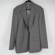 Loro Piana Lightest Super 150s Wool Silk Notch Lapel Pinstripe GV Blazer