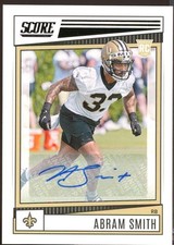 Abram Smith Card 2022 Score Rookie Autograph Signatures #311 . rookie card picture