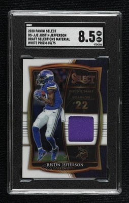 2020 Panini Select White Prizm 65/75 Justin Jefferson #DS-JJE Rookie RC 08ok