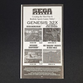 Motocross Championship Sega Genesis 32x Instruction Manual Booklet Only