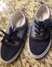 EUC GYMBOREE Boy Shoes Sz 1 Chambray Navy Casual School