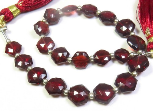 Top Grade Natural African Garnet Hexagon Faceted Beads 7-9mm 8"Strand GV-4089 - Picture 16 of 16