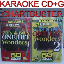 CHARTBUSTER 70'80' ONE HIT WONDERS VOL-1+2 KARAOKE CD+G 6 DISC NEW W/ SONG LIST